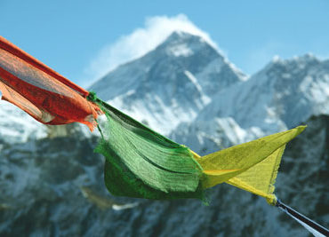 Nepal Flags in the Mountains